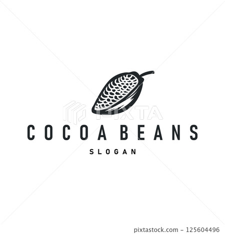 simple cocoa bean logo plant design symbol retro vintage concept of cocoa garden as an illustration of a business or product brand template simple cocoa bean logo plant design symbol retro vintage concept of cocoa garden as an illustration of a business or product brand template 125604496