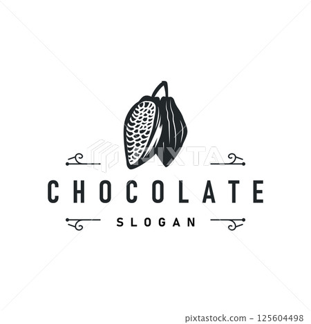 simple cocoa bean logo plant design symbol retro vintage concept of cocoa garden as an illustration of a business or product brand template 125604498