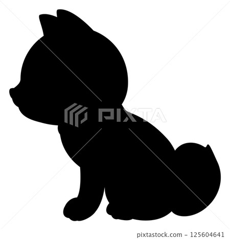 Silhouette of a sitting Shiba Inu Silhouette of a sitting Shiba Inu 125604641