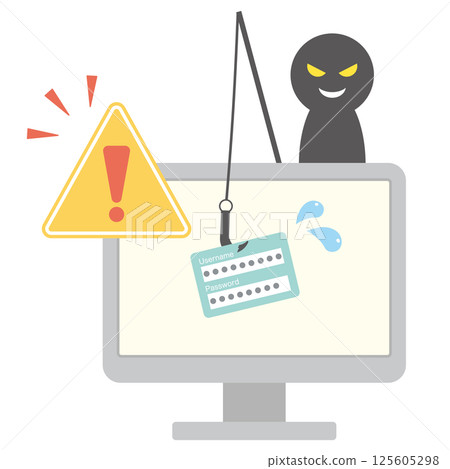Phishing scam, warning illustration Phishing scam, warning illustration 125605298