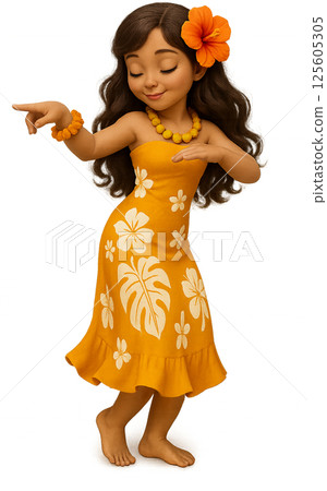 草裙舞舞者-橙色 草裙舞舞者-橙色 125605305