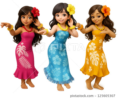 草裙舞舞者－3人 125605307