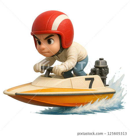 賽艇運動員 - 紅色 - 面向左側 125605313