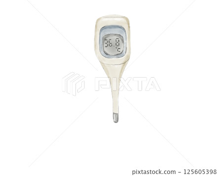 數字溫度計的例證 125605398