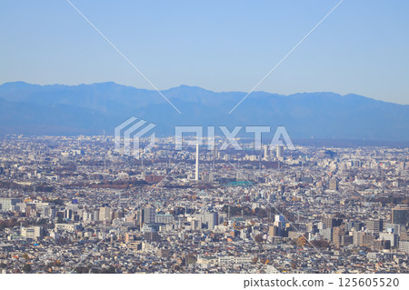 Expansive Urban Skyline with Mountains, Tokyo Dec 10 2024 125605520