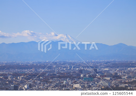 Scenic View of Mount Fuji Overlooking a Vibrant Cityscape, Tokyo Dec 10 2024 Scenic View of Mount Fuji Overlooking a Vibrant Cityscape, Tokyo Dec 10 2024 125605544