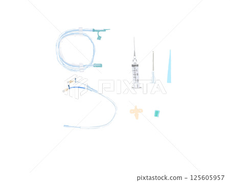 中心靜脈導管 (CV) 套件組件圖解 中心靜脈導管 (CV) 套件組件圖解 125605957