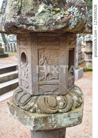 Stone lanterns at Amanohashidate Shrine (Hashidate Myojin), Miyazu City, Kyoto Prefecture Stone lanterns at Amanohashidate Shrine (Hashidate Myojin), Miyazu City, Kyoto Prefecture 125606026