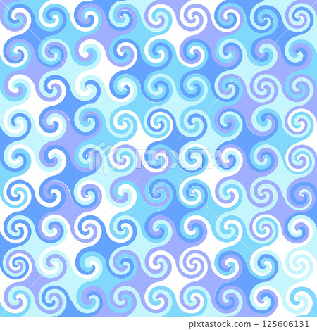 Blue and light blue kaleidoscope, beautiful geometric patterns 125606131