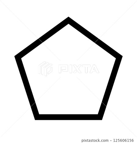 簡單的線條五邊形單色圖標 簡單的線條五邊形單色圖標 125606156
