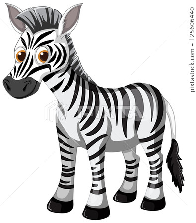 Cute Zebra Cartoon Vector Illustration Cute Zebra Cartoon Vector Illustration 125606440