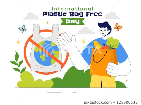 International Plastic Bag Free Day Vector Illustration on July 3 Featuring Go Green Message, Save the Earth and Ocean Theme in Eco Friendly Lifestyle International Plastic Bag Free Day Vector Illustration on July 3 Featuring Go Green Message, Save the Earth and Ocean Theme in Eco Friendly Lifestyle 125606538