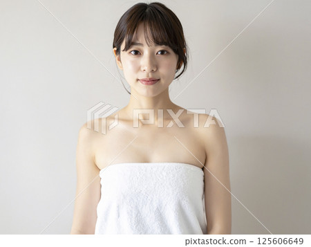 AI-generated image of a Japanese woman after a bath 125606649