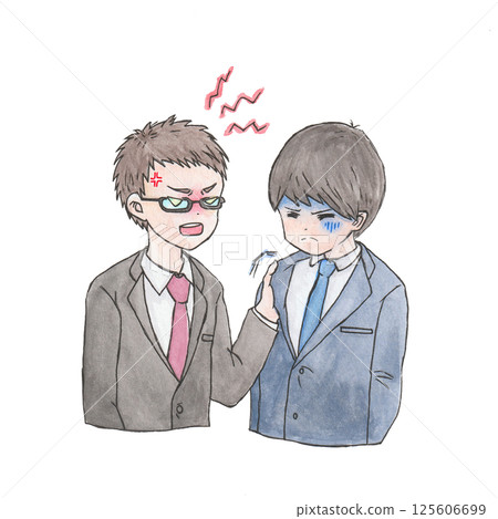 一名商人遭受權力騷擾（肢體暴力）的插圖 125606699