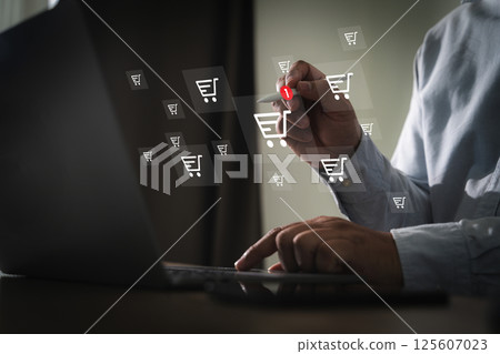 online shopping Shop online via mobile or laptop and buy products from any website, pay digitally, and enjoy fast delivery to your home 125607023