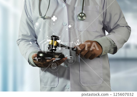 health law Doctors and lawyers ensure justice, safety, and health through law, treatment, policy, and patient care in clinics 125607032