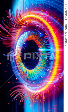 Digital Iris: Abstract Futuristic Eye Digital Iris: Abstract Futuristic Eye 125607424