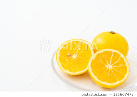 Refreshing Shonan Gold on a white background Refreshing Shonan Gold on a white background 125607472