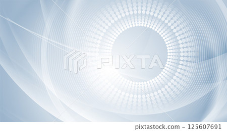 Blue shiny abstract minimal geometric background with waves and halftone circles 125607691