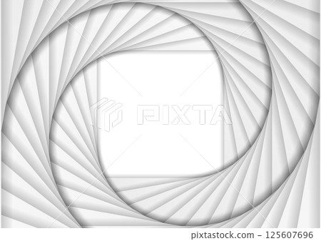 Abstract grey and white geometric spiral paper tech background 125607696