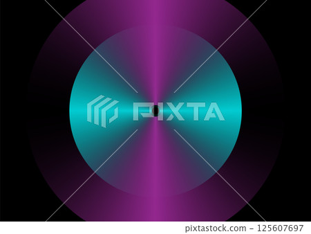 Abstract circular gradient with glowing neon turquoise and purple hues on a black background Abstract circular gradient with glowing neon turquoise and purple hues on a black background 125607697
