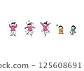 Various poses of girls 125608691