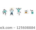 Various poses of boys 125608884