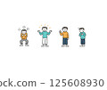 Various poses of boys 125608930
