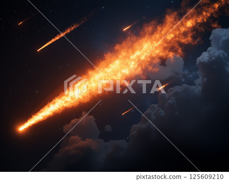 Image of a meteorite falling from the sky AI-generated image 125609210
