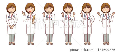 Female doctor pose collection 125609276