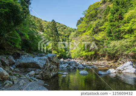 Kyoto's clear stream, Kiyotaki River, Ukyo Ward, Kyoto City Kyoto's clear stream, Kiyotaki River, Ukyo Ward, Kyoto City 125609432