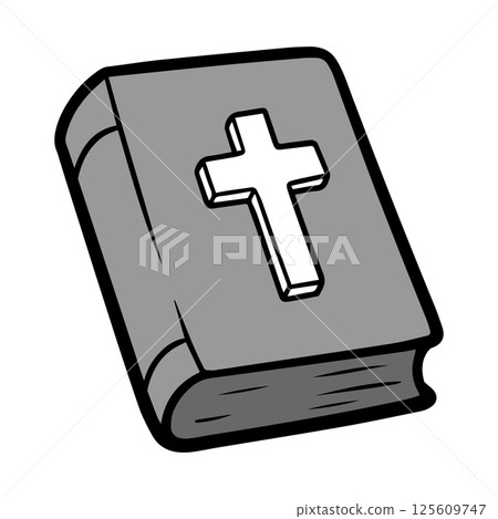 Sacred Text Holy Bible with Christian Cross Symbol Sacred Text Holy Bible with Christian Cross Symbol 125609747