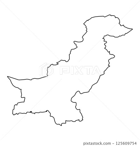 Pakistan Outline Map, National Borders for Geography and Travel Pakistan Outline Map, National Borders for Geography and Travel 125609754