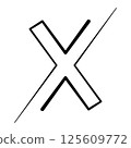 X logo one line cross, Intersecting Lines Forming letter X 125609772