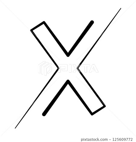 X logo one line cross, Intersecting Lines Forming letter X 125609772