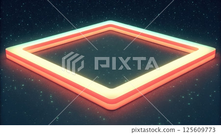 technology background concept, Neon glowing square in a starry background 125609773