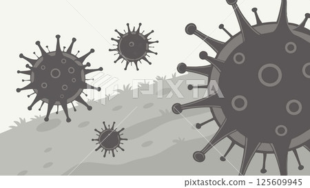 air pollution PM2.5 concept, Virus illustration on a muted background 125609945