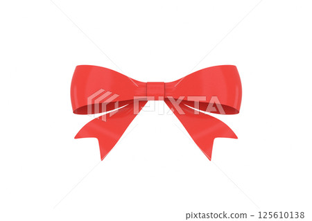 Red bow-knot with white background, 3d rendering. 125610138