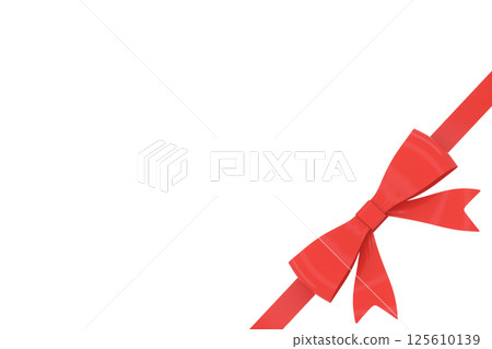 Red bow-knot with white background, 3d rendering. Red bow-knot with white background, 3d rendering. 125610139