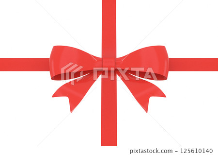 Red bow-knot with white background, 3d rendering. Red bow-knot with white background, 3d rendering. 125610140