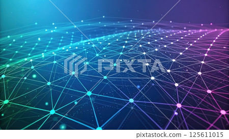 Digital abstract network with glowing connections 125611015