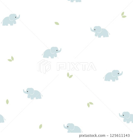 Baby pattern with cute baby elephant, greeting card for baby birth. Seamless background with animals, cute vector texture for baby bedding, fabric, wallpaper, wrapping paper, textile, t shirt print Baby pattern with cute baby elephant, greeting card for baby birth. Seamless background with animals, cute vector texture for baby bedding, fabric, wallpaper, wrapping paper, textile, t shirt print 125611143
