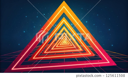 Neon triangles in a futuristic design 125611508