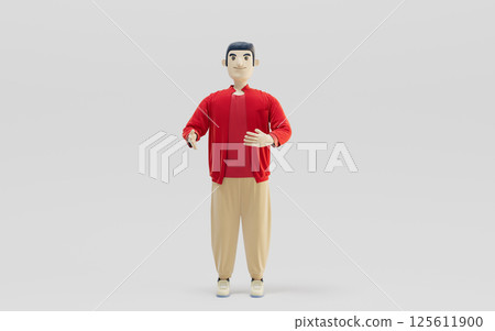 A man with white background, 3d rendering. A man with white background, 3d rendering. 125611900