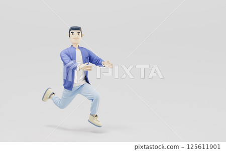 A man with white background, 3d rendering. 125611901