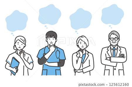 Vector illustration of a medical worker in trouble 125612160