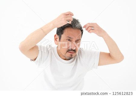 Men's Beauty, Middle Age, Hair Care Men's Beauty, Middle Age, Hair Care 125612823