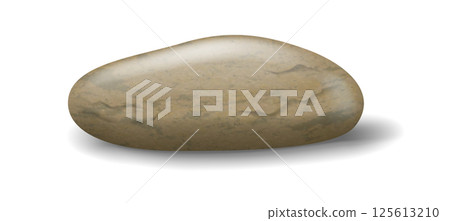Smooth Natural Stone on White Background Smooth Natural Stone on White Background 125613210