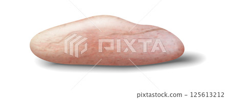 Smooth Pink Stone on White Background 125613212
