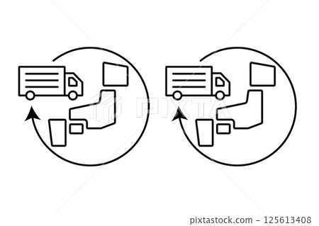 Illustration of a truck delivering across Japan 125613408